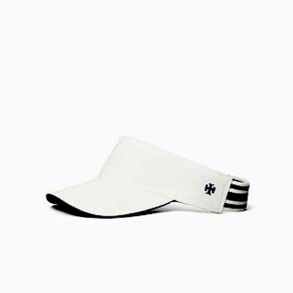Tori Burch White Visor with Logo